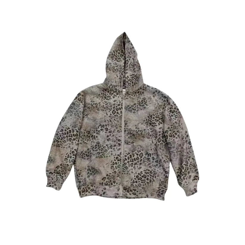 Leo Rhinestone Zip Up ⭐